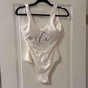 White 'Wife of the Party' Swimsuit